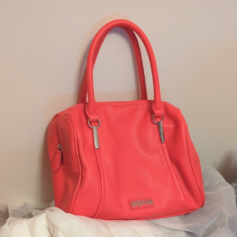 Kenneth Cole Reaction Pink and Orange Satchel with Dual Handles